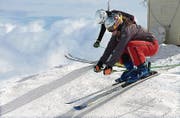 Skicrosserin Nicole Frei (vorne) bei einem der Trainingsläufe im vergangenen Jahr. (Bild: pd)