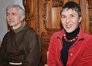 Bruder Josef Haselbach, Guardian Kapuzinerkloster Wil, mit SP-Nationalrätin Barbara Gysi.
