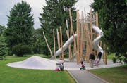 Die IG Spielinsel will zwischen dem Altersheim Heinrichsbad und dem Sportplatz einen Begegnungsort für Jung und Alt schaffen. (Bild: Visualisierung: pd)