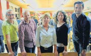 Die Primarschulbehörde Regio Märwil: Präsident Felix Diggelmann, Manuel Humberl, Renata Franciello, Monika Raschle und Martin Reinhard. (Bild: Rudolf Steiner)