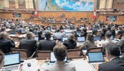 Die Thurgauer fehlen weniger als die andern Ostschweizer: Blick in den Nationalratssaal während der diesjährigen Herbstsession. (Bild: ky/Lukas Lehmann)