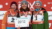 Kategorie 2002, Mädchen: 1. Nadine Langenegger aus Waldstatt, 2. Nina Herren aus Tuttwil TG, 3. Lea Kalberer aus Tscherlach SG. (Bild: PD)