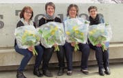 Sie wurden an der Versammlung geehrt: Cornelia Brülisauer (für fünf Jahre Diensttreue), Renata Fitze (für zehn Jahre), Stephanie Langenauer und Anita Langenegger (für je fünf Jahre). (Bild: pd)