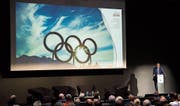 Jean-Philippe Rochat, Präsident von «Sion 2026», bei der Präsentation des Projekts. (Bild: Jean-Christophe Bott/Keystone (Lausanne, 8. Juni 2017))
