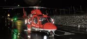 Rega auf der Hauptstrasse: Schwerer Unfall bei einem Zebrastreifen in Vaduz. (Bild: Landespolizei)