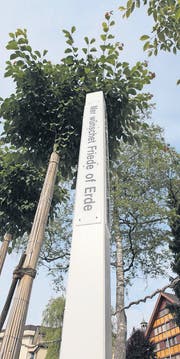 Der Friedenspfahl am Dorfplatz in Degersheim gehört zum neuen Degersheimer Friedensweg. (Bild: Melanie Graf)