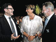 Finanzdirektor Jakob Stark, Justizdirektorin Cornelia Komposch und Nationalrat Markus Hausammann. (Bild: Donato Caspari (Donato Caspari))