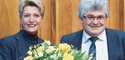 In Ostschweizer Hand: Ivo Bischofberger übergab zu Beginn der Wintersession das Ständeratspräsidium an die St. Gallerin Karin Keller-Sutter. (Bild: Alessandro Della Valle/Keystone)
