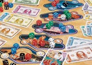 «Las Vegas» ist ein Spiel mit sechs Casinos, eines für jede würfelbare Augenzahl. Um zu gewinnen, darf man nie gleich viele Würfel auf ein Casino setzen wie die Gegner.