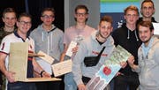 Dominik Beringer, Stefan Ghiselli, Willi Levin, Jonathan Gruss, Nino Heiz, Nico Kalinowski, Felix Baumann und Lucas Spring. (Bild: Hugo Berger)