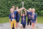 Das siegreiche Team: Nuria Gaudenz, Xenja Grubenmann, Rahel Meier, Livia Forrer, Jemina Keller und Daniela Schweizer (v. l.). (Bild: pd)