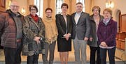 Die Kirchenvorsteherschaft mit Walter Spreiter, Ruth Frei, Käthi Pfiffner, Ursula Ackermann, Präsident Martin Graf, Irene Hanselmann und Rosmarie Gantenbein (von links). (Bilder: Adi Lippuner)