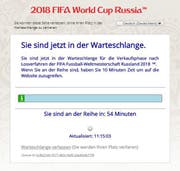 Virtuelle Warteschlange für den Vorverkauf zur Fussball-WM 2018,. (Bild: Screenshot/Fifa)