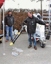 An der Hauswart-Fachmesse wurde auch ein Outdoor- Sauger präsentiert. (Bild: Adrian Grzonka)