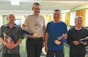 Die ersten vier des Rheintaler-Cups: Albert Kind, Marcel Büsser, Mischa Demjen und Pasquale Gaeta (von links). (Bild: PD)