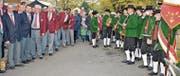 Es war ein länderübergreifendes Brückenfest, begleitet von Musikkorps und Chören aus Rheineck und Gaissau. (Bild: Kurt Latzer)