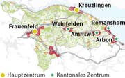 Frauenfeld und Kreuzlingen stehen über den Oberthurgauer Zentren. (Bild: Grafik: sgt)
