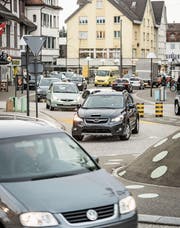 Das Verkehrsproblem im Gossauer Ortskern ist laut Verkehrsexperten des Kantons hausgemacht. (Bild: Hanspeter Schiess)