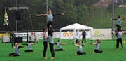 Ein möglicher Kandidat auf den Sportpreis: In der Kleinfeld-Gymnastik hat der TV Buchs an den Schweizer Meisterschaften im Vereinsturnen kürzlich die Silbermedaille gewonnen und hat in dieser Disziplin seit 2010 ununterbrochen einen Podestplatz geholt. (Bild: PD)