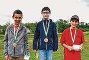 Elias Klein, SpS Kirchberg, Elias Stillhard und Nicolas Frank, SpS Mosnang (von links). (Bilder: pd)