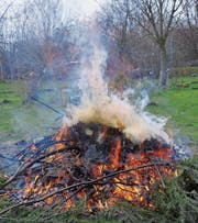 Verboten: ein Feuer mit hoher Rauchentwicklung im eigenen Garten. (Symbolbild: Imago)