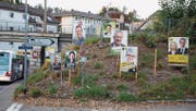 Kampf um die Gunst der Bevölkerung: Wahlplakate im Kanton Aargau im Vorfeld der Wahlen vom Sonntag. (Bild: Aladin Klieber/KEY)