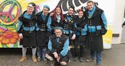 Marc Näf, Reto Dünner, Marlen Weidmann, Ramon Bockmühl, Sabrina Kohler, Marc Berlinger und Roman Schwendener (vorne kniend) gehören dem neuen, verjüngten Mufu-Komitee an. (Bild: PD)