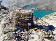 Schwieriges Gelände: Der anspruchsvolle Bau der neuen Monte-Rosa-Hütte kostet rund 6,4 Millionen Franken. (Bild: zVg)