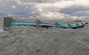 Dieser riesige Meeresstaubsauger wird nun ein Jahr lang in der Nordsee getestet. (Bild: Erwin Zwart/The Ocean Cleanup)