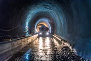 Ab 7. Oktober verkehren die Züge zwischen St.Gallen und Teufen durch den neuen Ruckhaldetunnel. Hier ein Baustellenbild. (Bild: Michel Canonica - 22. Februar 2018)