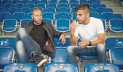 Dzengis Cavusevic (links) und Roberto Rodriguez erwarten gegen den früheren Arbeitgeber St. Gallen eine spezielle Partie. (Bild: Samuel Schalch (Saalsporthalle Zürich, 24. Oktober 2016))