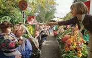 1998 war der Kanton Thurgau letztmals Gastkanton an der Olma. Thema des Auftritts war "Aussen grün - innen Thurgau". (Bild: Michel Canonica/Archiv)