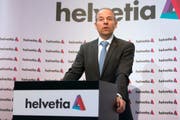 Der CEO der Helvetia Versicherungen Philipp Gmür äusserte sich an der Bilanzmedienkonferenz auch zur Affäre Pierin Vincenz. (Bild: KEYSTONE)