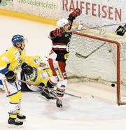 Der Herisauer Stürmer Philipp Aerni freut sich in der 13. Minute über sein Tor zum 1:1. (Bild: Mea McGhee)
