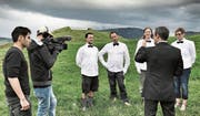 Das französische TV-Team mit den Butlern Marco Arena, Köbi Dietrich (oberster Null-Stern-Butler), Brigitte Audeoud und Ursula Graf. (Bild: PD)