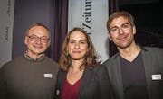 Staatsarchivar André Salathé, Thurgauer SP-Chefin Nina Schläfli und Musiker David Lang. (Bild: Andrea Stalder (Andrea Stalder))