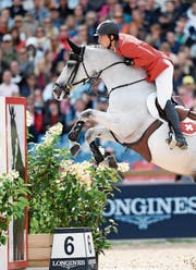 Der Springreiter Martin Fuchs belegte am Ende nur den 13. Rang. (Bild: Pontus Lundahl/EPA)