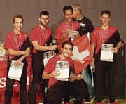 Haben es weit gebracht: Robin Tanner, Stefano Tassone, Uriel Guzmann, Florian Willi und Luca Tassone (kniend). (Bild: PD)
