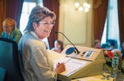Schon an ihrer zweiten Sitzung als Grossratspräsidentin ist Heidi Grau voll gefordert. (Bild: Andrea Stalder)