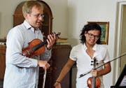 Heime Müller und Benjamin Gatuzz bei der Probe. (Bild: Christof Lampart)