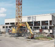 Bauarbeiten an der Turnhalle Horn. (Bild: Christina Vaccaro)