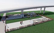 Die Skizze zeigt, wie der Jugendpark am Bunkerweg, teils unter der SBB-Unterführung gelegen, dereinst aussehen soll. (Bild: PD)