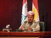 Kurdenführer Masud Barzani bei einer Medienkonferenz. (Bild: Yunus Keles/Getty (Arbil, 6. September 2017))