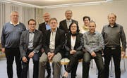 Verwaltungsrat der Katholischen Kirchgemeinde Herisau-Waldstatt-Schwellbrunn: Pfarreileiter Reto Oberholzer, Richard Grüninger (alt), Peter Bölle (neu), Marcel Hartmann (alt), Präsident Walter Bach, Judith Blaser (alt), Karin Rütsche, Peter Schraner (neu) und Stefan Ries (neu). (Bild: mc)