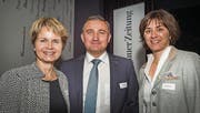 Ständerätin Brigitte Häberli, Mowag-Chef Oliver Dürr, Regierungsrätin Monika Knill. (Bild: Andrea Stalder (Andrea Stalder))