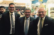 Die Nationalräte David Zuberbühler, Jakob Büchler und der Herisauer Gemeindepräsident Renzo Andreani.