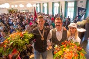 Empfang der Mountainbiker Jolanda Neff und Thomas Litscher in Thal © Foto: Christof Sonderegger (Bild: Christof Sonderegger)