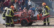 Die Regiwehr Heiden-Grub-Eggersriet-Wolfhalden zeigte den Einsatz einer modernen Motorspritze.