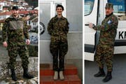 Die St.Galler Thierry Widmer, Nadine Rhyner und Cornel Zellweger dienen in Kosovo (Bild: Katharina Brenner)
