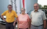 Von links: Daniel Egger, Margrit Forrer und Wendel Forrer am 67. General-Weber-Gedenkschiessen. (Bilder: Andreas Taverner)